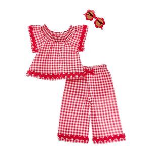 Freestyle Girls  3Pc Picnic Party Crinkle Woven Capri Set